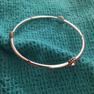 Silver Brighton bangle bracelet w/ gemstones