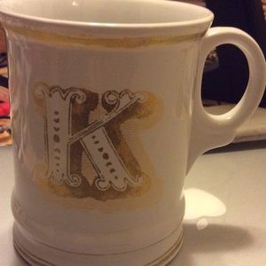 Williams Sonoma coffee mug/cup with K initial
