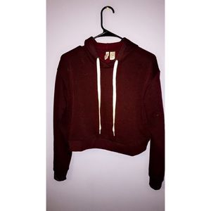 H&M Half Hoodie Maroon