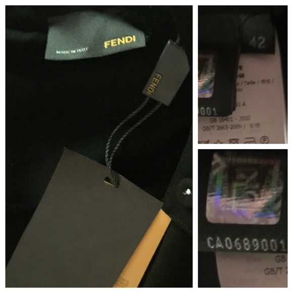 NWT FENDI BLACK TEARDROP SLEEVE DRESS - Picture 3 of 8