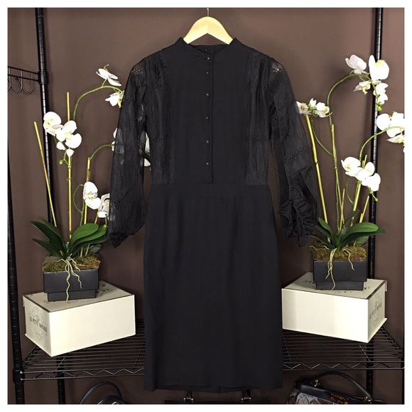 NWT FENDI BLACK TEARDROP SLEEVE DRESS - Picture 7 of 8