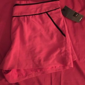Pink & black dress shorts