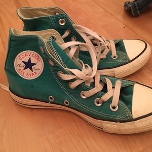 Teal high top converse