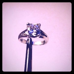 Asscher cut diamonique ring