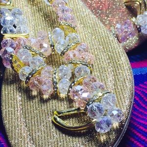 Pink, Clear and Gold Sandals sz 7.5
