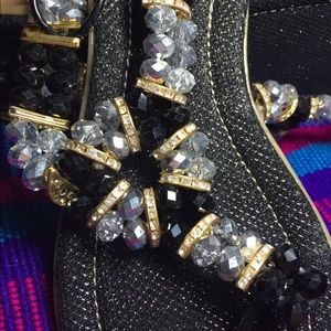 Black, Silver and Sparkle Sandals size 7.5