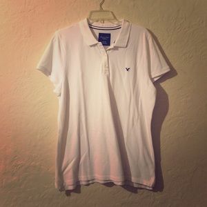 American Eagle white polo shirt