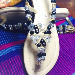 New Black and Clear Gorgeous Sandals sz 7.5