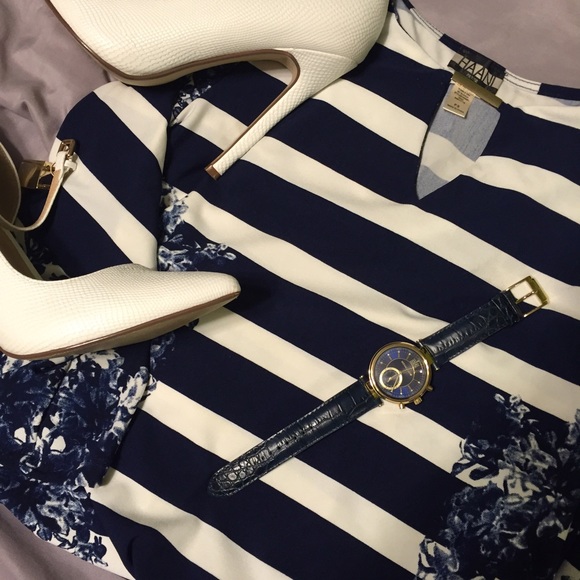 Navy & White Floral Dress