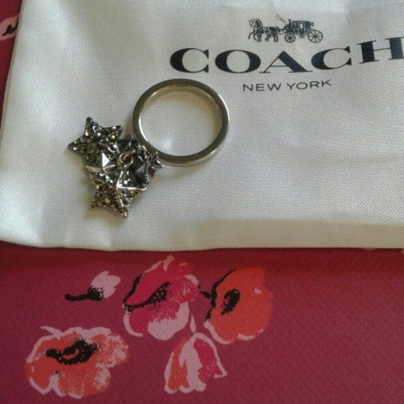 Coach silver ring with stars