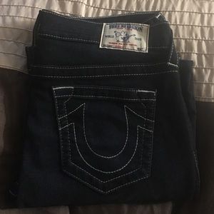 Dark blue Denim w/ elastic bottoms