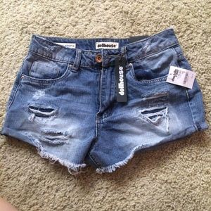 high rise jean shorts