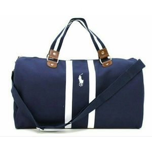 Ralph Lauren Polo Blue Navy White New Weekend Bag
