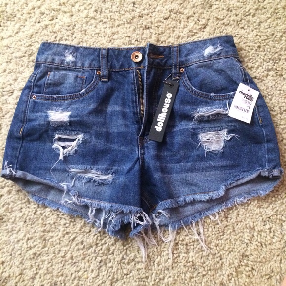 high rise jean shorts