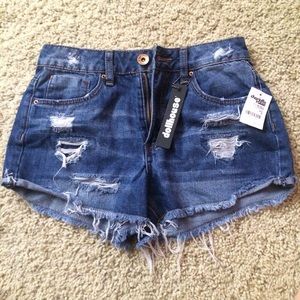 high rise jean shorts