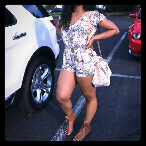 Flower one piece short romper