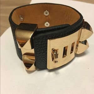 Black and Gold Cuff bracelet
