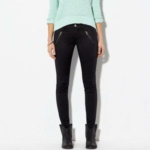 AMERICAN EAGLE BLACK MOTO ANKLE JEGGING SZ 00