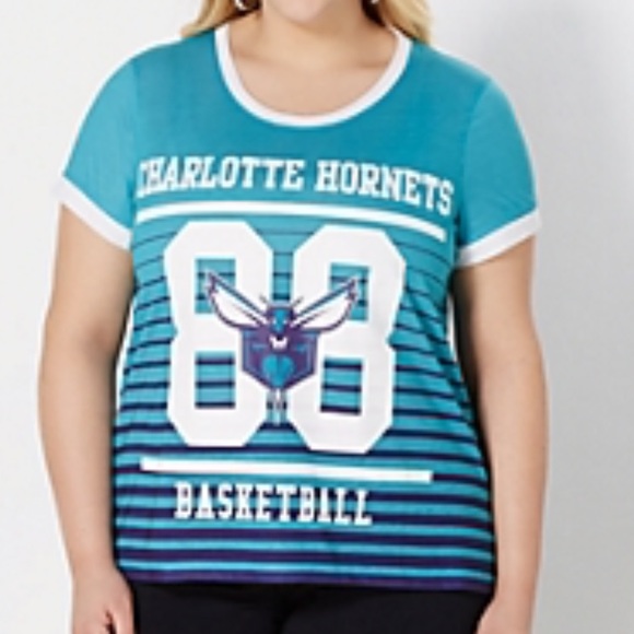 Plus Charlotte Hornets Striped Tee - Picture 2 of 3