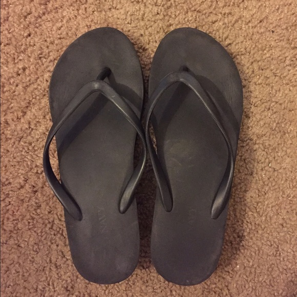 Navy Wedged Flip Flops