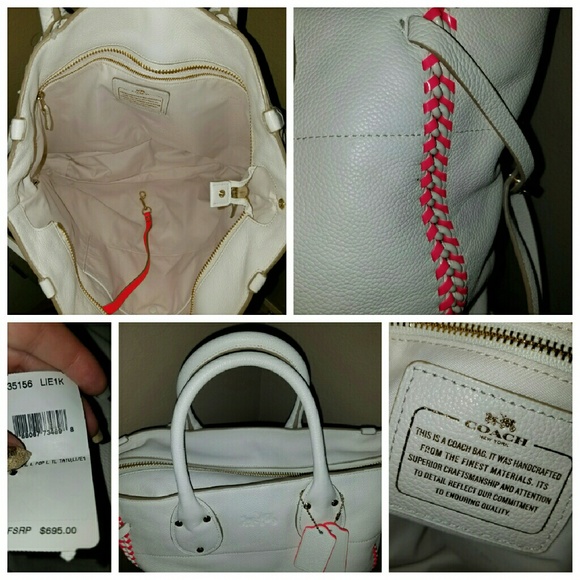 SOLD!!f35156 Tatum tote neon pink whiplash leather - Picture 3 of 3