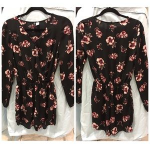H&M Floral Long Sleeve Romper