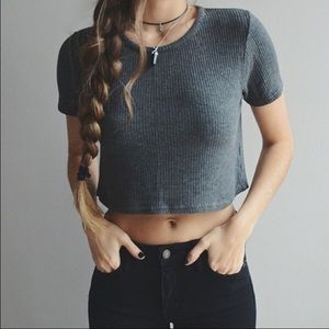 Topshop Ribbed Gray Crop Top🌚🌹
