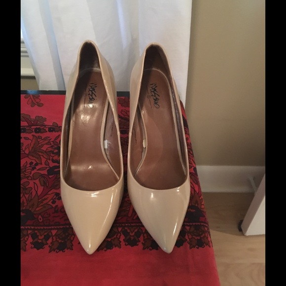 Patent Tan Pumps