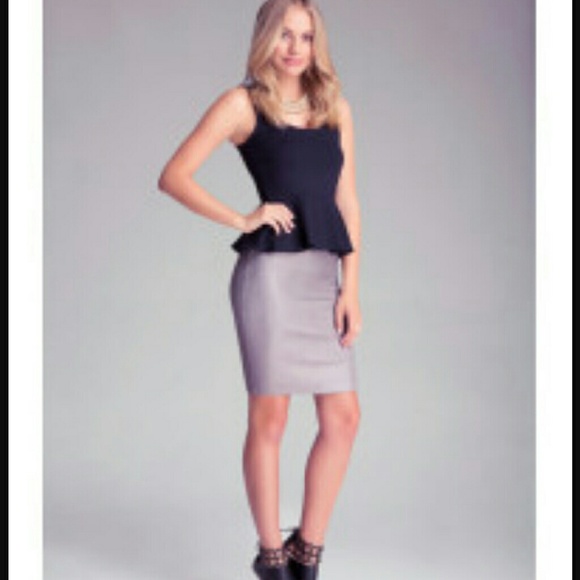 Bebe foiled rib skirt