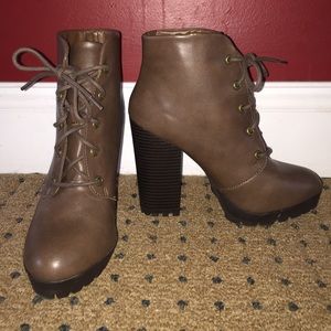 High Heel Lace-Up Booties