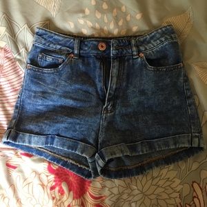 High waisted denim shorts