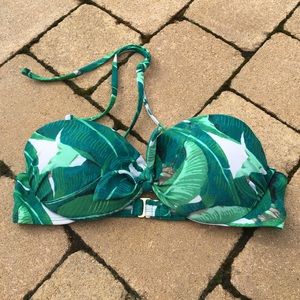 Medium, palm print, bikini top