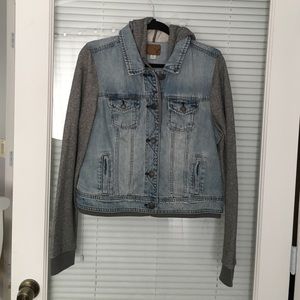 American Eagle jean/sweater sleeve jacket.