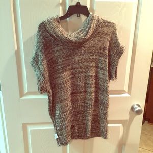 Brown sweater short sleeve shirt