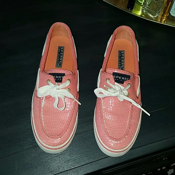 Sperry Top-Sider coral/pink sparkly shoes