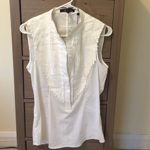 BCBG Maxazria White Sleeveless Blouse