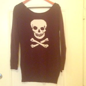 Betsy Johnson long skull sweater/sweater dress.