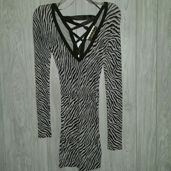 Guess Zebra print sweater dress $25