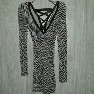 Guess Zebra print sweater dress $25
