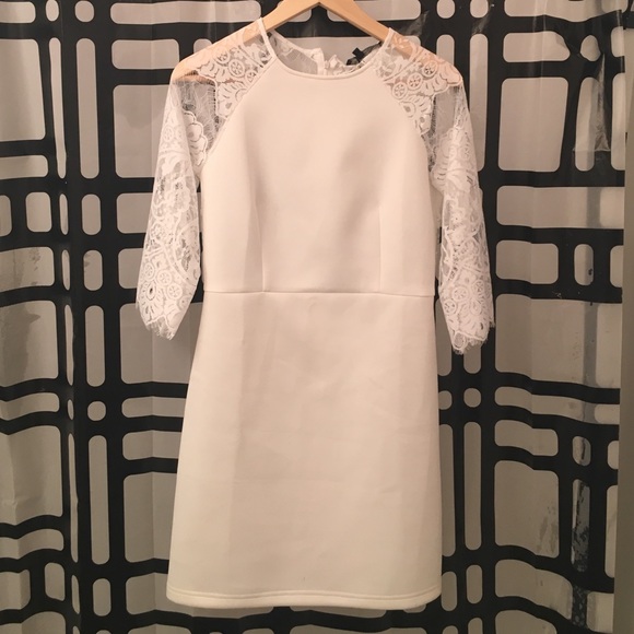 Lace back white dress