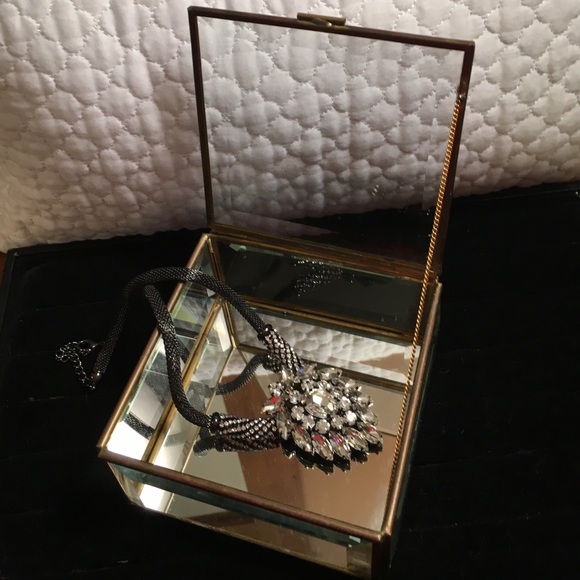 Leaded glass jewelry box.