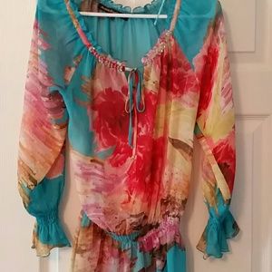 Floral sheer lightweight blouse