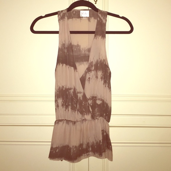 Parker silk top, blouse, halter, peplum top
