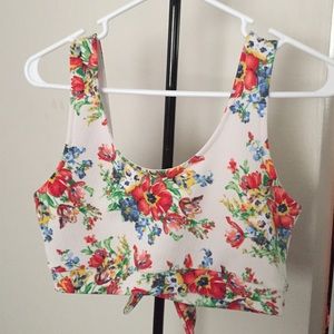 2 piece floral crop top/ skirt set