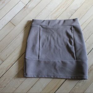Tan Divided Miniskirt