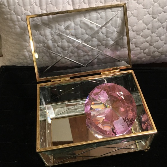 Leaded glass jewelry box