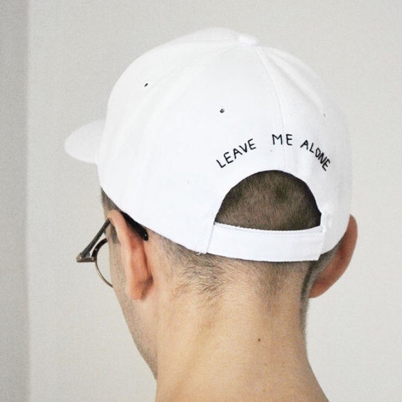 Leave Me Alone Baseball Hat in White