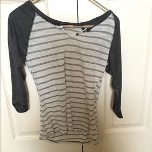 Quarter sleeved striped shirt