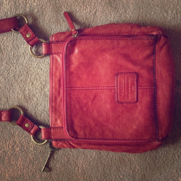 Orange fossil crossbody