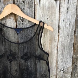 American Eagle, small, black, lace, tank top,